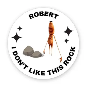 Marcus the Worm VR Sticker, I Don’t Like This Rock Funny Sticker, Meme Laptop Water Bottle Sticker