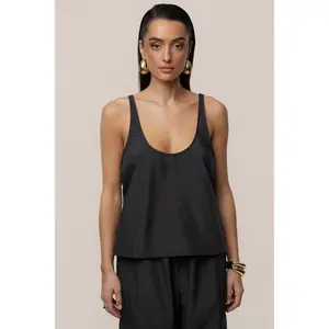 Black Active Scoop Neck Top