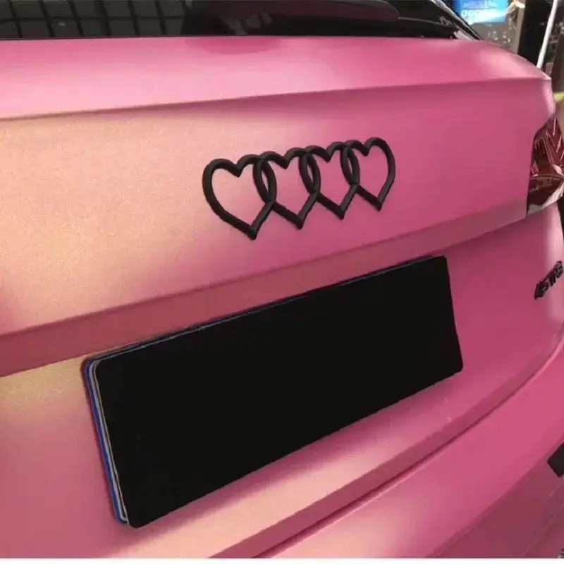 Love Heart Logo Rear Trunk Tail Label Badge Emblem Decal Car Sticker Automotive Decals Car Decals for A4 A3 A5 A6 A4L B8 B7 B9 C6 C7 Replacement Accessories Universal Car Sticker Stickers for Cars