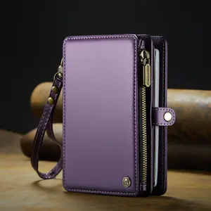 Leather Passport Case, Zipper Coin Purse, Multi Card Insert Card Case, Passport Cover with Multiple Cash Slots and Passport Wallet, Removable Anti-scratch Passport Protector