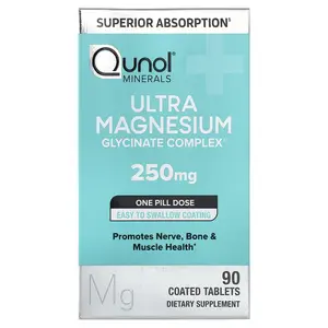Qunol Ultra Magnesium Glycinate Complex, 250 mg, 90 Coated Tablets