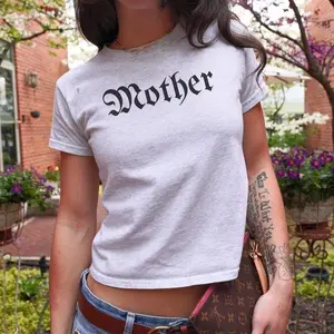 Mother Shirt Y2k Cropped Tshirt I Am Mother Meme Shirt Goth Mom Gift Drag Mom Shirt 90's Baby Tee Alt Mom Shirt