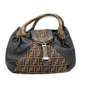 Pre-owned FENDI Canvas and Leather Spy Bag Tortoise Zucca #3213