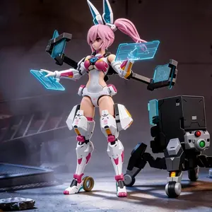 1/12 Scale Nuclear Matrix Cyber Forest Skyeye Leaping Rabbit Model Kit, Cyberpunk Themed Mecha Girl Assembly Set, Unisex Collectible Action Figure