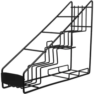 PrimPick Coffee Syrup Rack, Stainless Steel Spice Shelf Organizer Syrup Bottle Rack, Coffee Bar Organizer Holds 4 Bottles Kitchen Storage Organization, Frame Storage Rack, 16.92 X 12.59 X 3.93 Inches