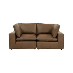 Cali 80" Brown Leather Modular Loveseat Cali 80" Brown Leather Modular Loveseat