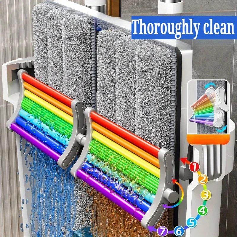 For GGL-M03 Durable Flat Mop Bucket Set Magic Handle Eco-Friendly High Dehydration Rate Reusable Mop Pads for Dry/Wet Floor