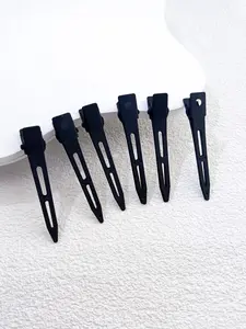 1 Pack 6 Pcs 5.5cm Hollow Point Metal Hair Clip, Ideal for Daily Use, Makeup, Styling, Braiding, Essential Tool for Hairstylists and Beauty Bloggers, Snap Clips