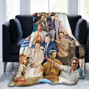 Glenn Powell Blanket Soft and Warm Lightweight Fluffy Throws Blankets Rug Carpet Gift for Beach Yoga Bedroom Living Room Decoration Sofa Camping Trip Dorm Decor All Season