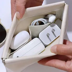 Data Line Storage Bag, Automatic Closure Earphone Pouch, Portable Power Charger Case, Travel Cable Organizer, Small Travel Essentials, Headphone Storage