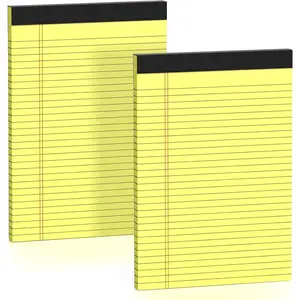 8.5 x 11 Yellow Legal Pads Wide Ruled 2 Pack 30 Sheets Per Notepad Canary Yellow 21lb Micro Perforated Writing Pads Ideal for Office Home School
