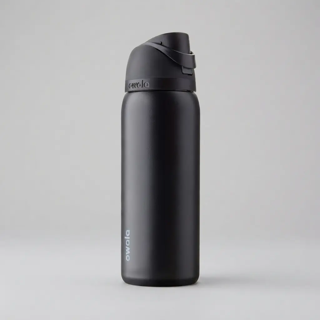 Owala 32oz Stainless Steel Water Bottle, All Black Water Bottle, FreeSip Insulated Bottle, Leakproof Travel Water Bottle, Double Wall Vacuum Insulated Sports Bottle