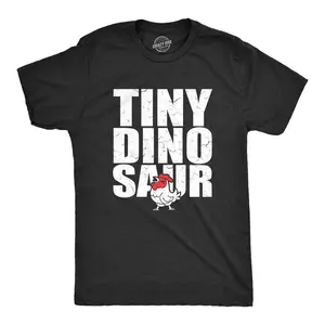 Mens Tiny Dinosaur T Shirt Funny Small Chicken Rooster Joke Tee for Guys Mens Funny T Shirts Cool Vintage Fashion T-Shirt Gift Classic Menswear Funny Animal Short Sleeve Novelty Tees for Guys Black -