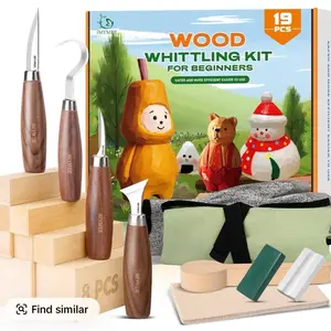 Wood Whittling Kit for Beginners Complete Set with 4pcs Carving Knives 8pcs Basswood Blocks & Tools for Adults Kids Safe Efficient Easy Use
