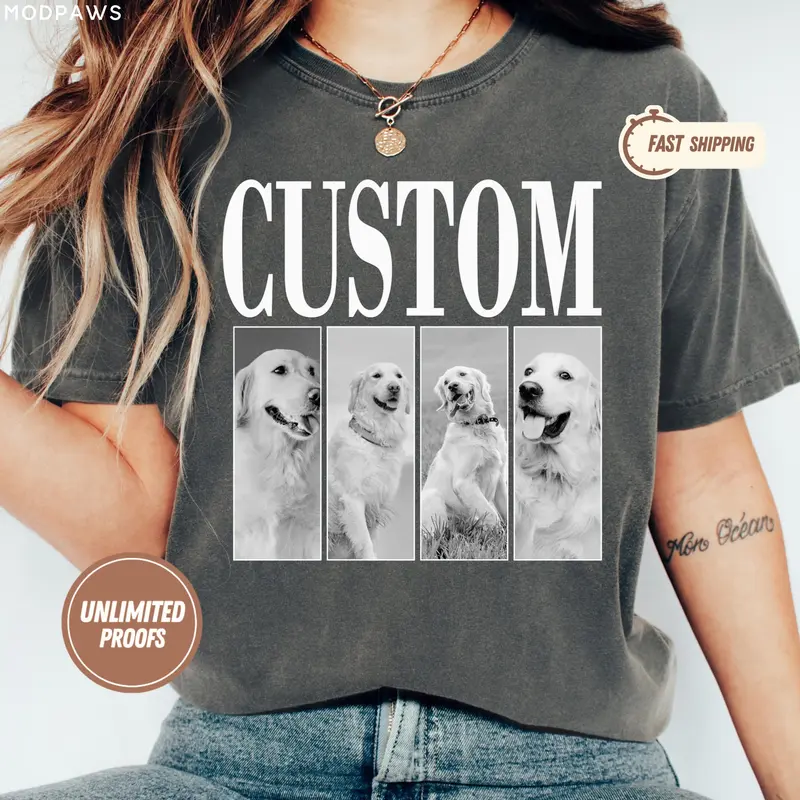 Vintage Bootleg Dog Shirt – Custom with Pet Photo and Name