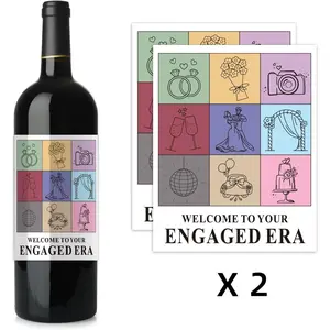 2pcs Welcome to Your Engaged Era Wine Labels, Engagement Wine Labels for Engagement Party, Engagement Gift Ideas for Her