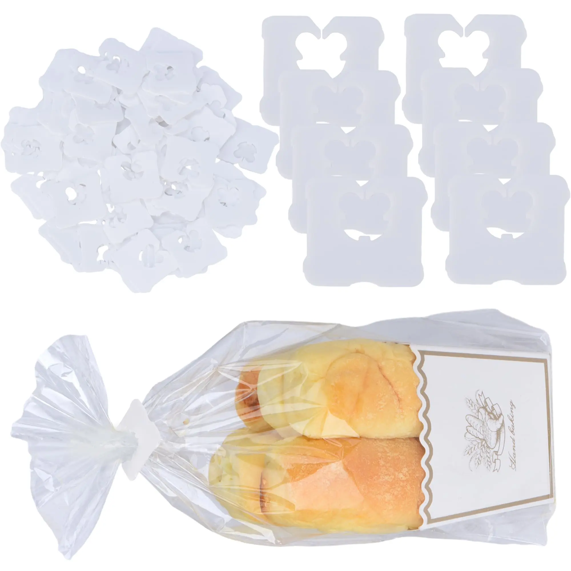 100 Reusable Plastic Bread Clips - Keep Your Food Fresh With 7/8 X Inches Bag (white)