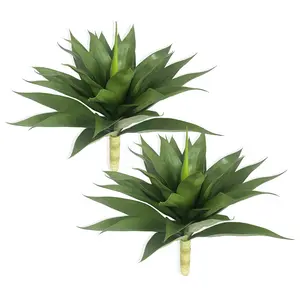 2 Packs 22 Inch Artificial Agave Plant, UV Resistant Faux Succulent with Ground Stakes, Lifelike Plastic Desert Greenery for Indoor Outdoor Home Patio Garden Decor - No Maintenance