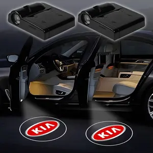 2pcs LED HD Wireless Car Door Logo Welcome Lamp, Laser Light Projector for Kia Soul Sorento K2 K5 Picanto Optima Sportage, Auto Decoration Accessories, LED Car Lights