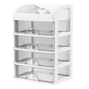 Transparent Striped Drawer Crown Multi-Functional Cosmetic Organizer, Decorative Storage Organizers, Drawer Divider, Home Desktop Skincare Makeup Box
