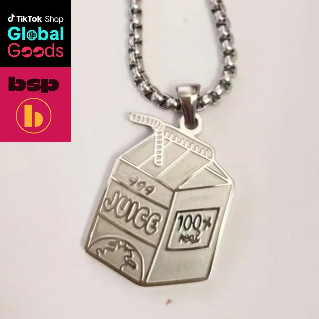 Juice box pendant Necklace,Stainless Steel hiphopNecklace,Hoodie Accessories Fashion Jewelry forcouples,New year gift