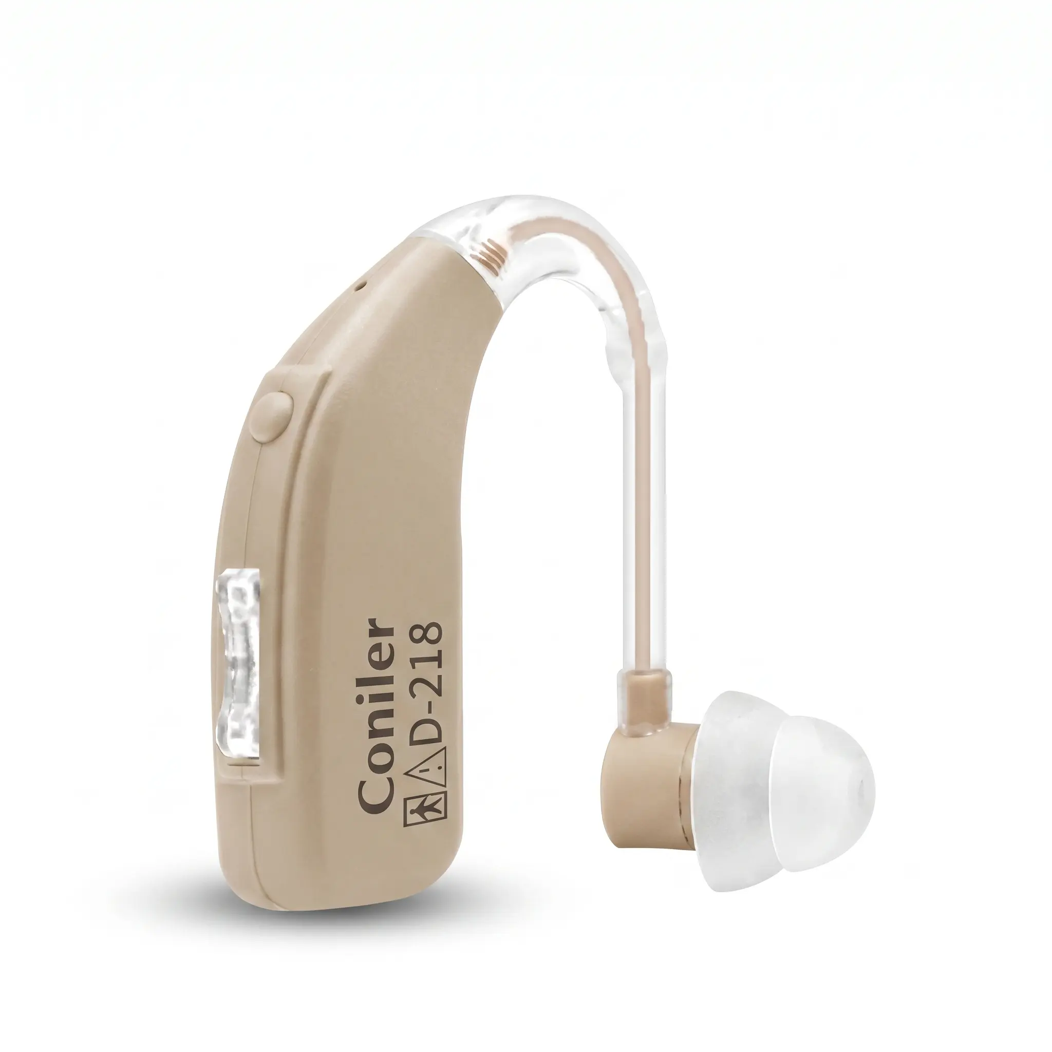 Coniler D-218 Rechargeable Behind-The-Ear Hearing Amplifier - 20hr Long Battery Life, 6.44g Ultra-Lightweight Comfort Device for Seniors with Mild-Moderate Hearing Loss