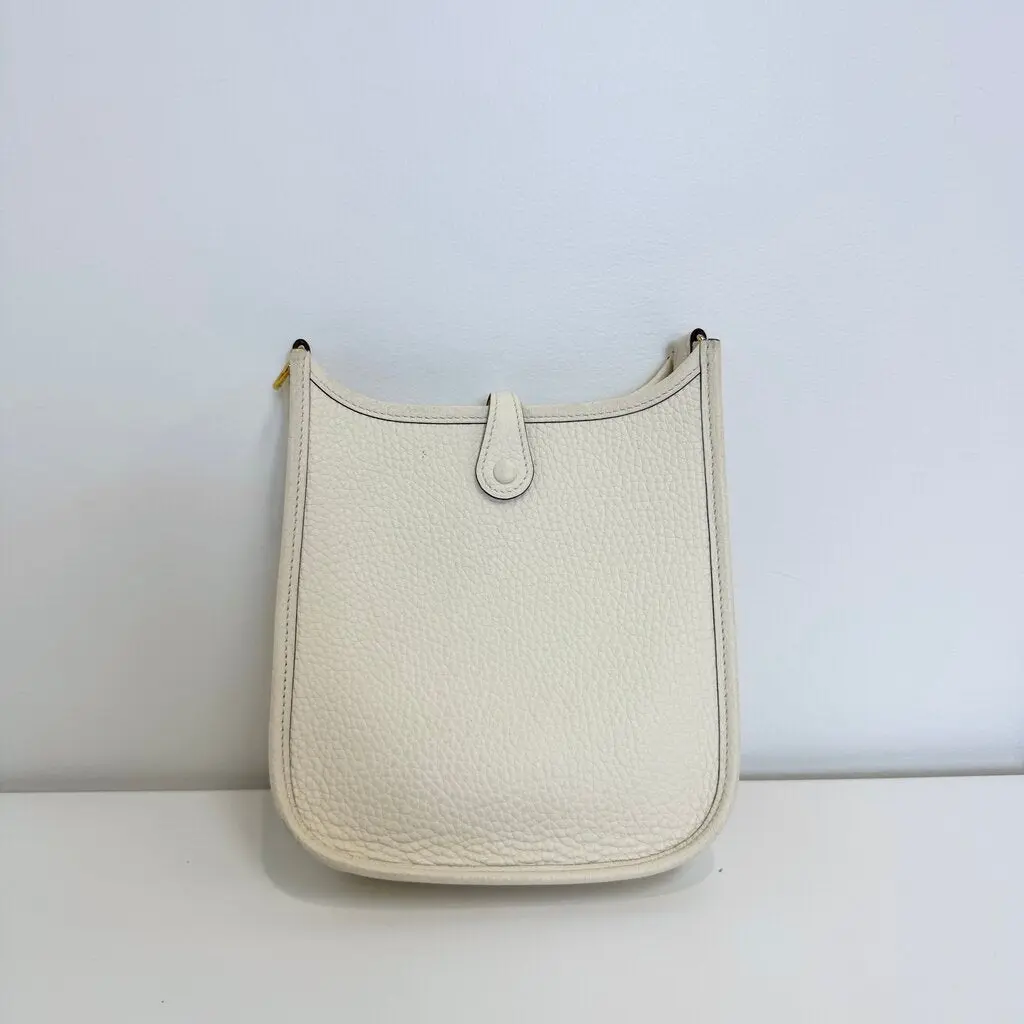 Pre-owned HERMÈS france Crossbody Bags HERMES White Mini Evelyne