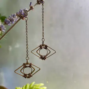 Wire-Wrapped Geo Eye w/ Zircon Stud