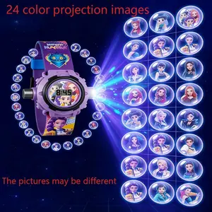 Exorcist girl group cartoon pattern children's projector watch, Kid Watch, 24 cartoon pattern anime characters girl group multifunctional electronic detachable strap watch toy boy girl birthday gift