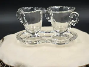 Fostoria Century Vintage Clear Glass Elegant Mid-Century Glassware with Matching Tray Classic Design