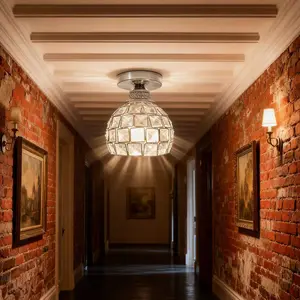 Modern Fashion Crystal Ceiling Light, Luxury Mini Embedded Fixture, Ideal for Bedroom Hallway Entryway Kitchen