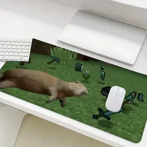 Funny Groundhog Diagram Design Mouse Pad, 1 Count Rectangle Gaming Mouse Pad, Non-Slip Rubber Base Stitched Edge Desk Pad for Home Office, Gaming Desk Accessory