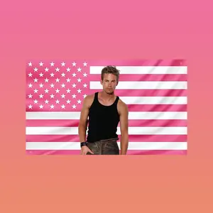 Young Paul Walker Pink American Flag Tapestry –Wall Decor, Dorm Frat Room Banner Aesthetic