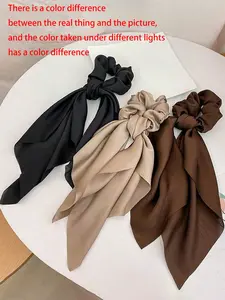 Solid Color Scrunchie (3pcs), Casual Simple Plain Color Hair Tie, Creative Headwear Suitable for Thick Hair, Hair Accessories for Party, Daily Clothing Decor for Women & Girls, Hairband