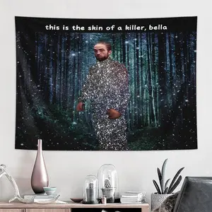 This Is The Skin Of A Killer Bella Shirt Pattern Tapestry, Fun Personality Tapestry, Aesthetic Tapestry, Wall Hanging for Home Living Room Bedroom, Decor