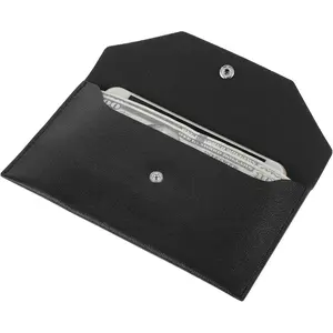 PU Leather Cash Envelope Wallet - Reusable Money Wallet & Pouch for Travel & Budgeting, Black