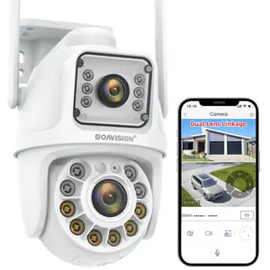 BOAVISION 5G/2.4G WiFi Outdoor Security Camera, Wireless PTZ Dual Lens, 360° View, AI Human Tracking, Color Night Vision, 24/7 Recording, Two-Way Audio, Cloud & SD Card Storage