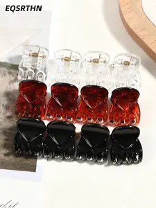 12 small amber bright mini hairpins, elegant plastic delicate bangs clip broken hair clip, ladies transparent fixed cute small grip clip