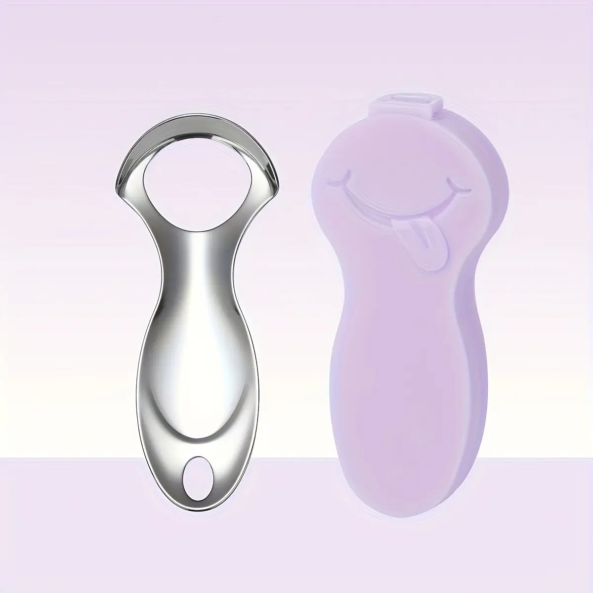 Stainless Steel Durable Tongue Scraper with Hygienic Storage Case, Portable Lightweight Oral Care Tool for Fresh Breath & Healthy Gums, Mini Size, Oral Health