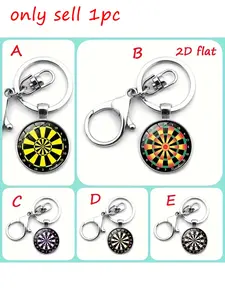 1pc Dartboard Time Gem Keychain, Dart Target, An interesting keychain, an ideal gift for friends, Lightweight Keychain