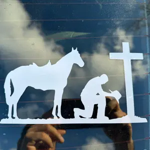 Cowboy Praying decal, cowgirl preying decal