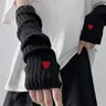 1 Pair Women's Cute Heart Embroidery Gloves, Fashionable Casual Trendy Y2k Knitting Arm Warmers, Fashionable Accessories for Daily Wear Winter Gloves