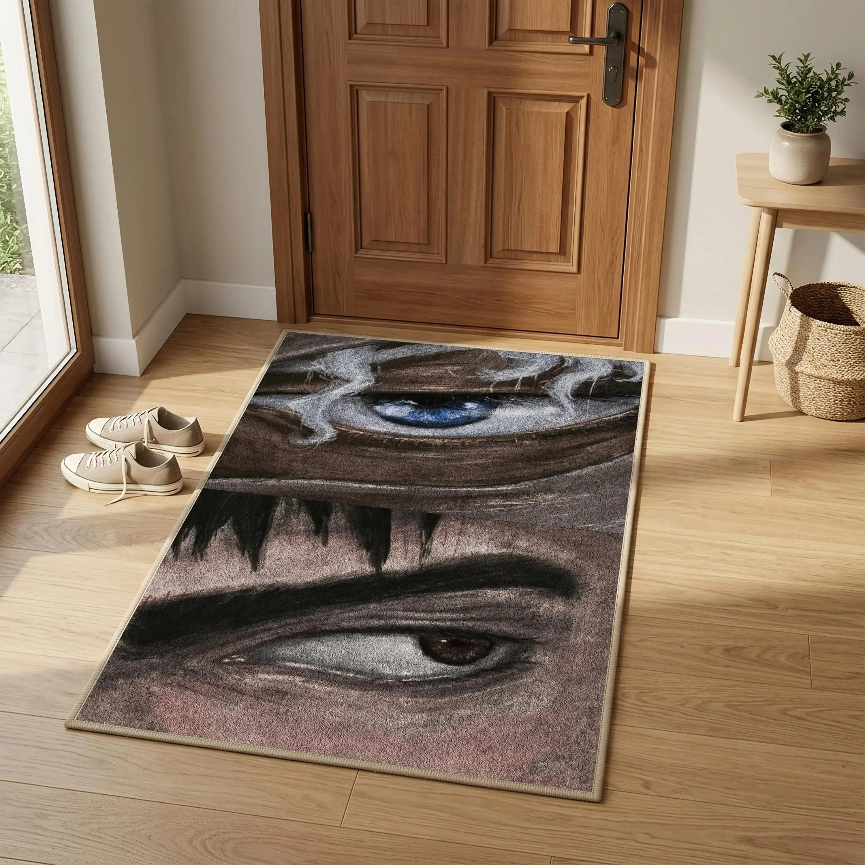 Wet Grass Print Area Rug - Urban Streetwear-Style Dorm Decor Carpet for Household Textiles