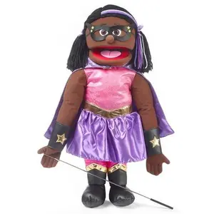 Superhero Girl Puppet, Black (25")
