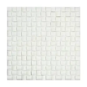Thassos White 3D Squares 12x12 Polished/Honed Marble Mosaic Tile Sample
