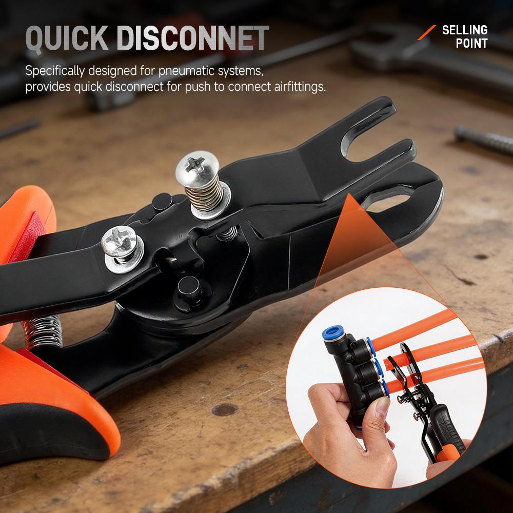 1-Hand Operation Heavy Duty Push-to-Connect Air Hose Connector Remover Pliers - Compact PVC, Carbon Steel, Automotive Pneumatic Quick Disconnect Repair Tools, Father's Day Gift for 3D Printers, Aquaria, Easy To Use 1-Hand Operation Heavy Duty Push-to-Connect Air Hose Connector Remover Pliers - Compact PVC, Carbon Steel, Automotive Pneumatic Quick Disconnect Repair Tools, Father's Day Gift for 3D Printers, Aquaria, Easy To Use