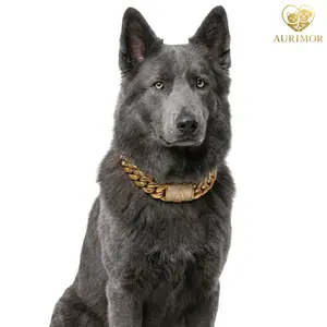 Luxury Cuban Chain Dog Necklace – 18K Gold-Plated Stainless Steel Dog  Collar with A-Z Letter Charm & Crystal Bow, Secure Buckle, Heavy Duty Luxury Pet Jewelry for Small Medium Large Pets, dog accessories,dog products,Stylish Gift, 16/18/20/22/24/26 Inch