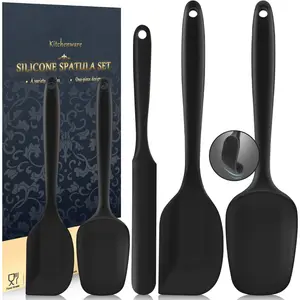 Silicone Spatula Set of 5 - (600°F) High Heat Resistant Kitchen Scraper Spatulas, One-Pieces Seamless Design, Perfect for Cooking Mixing & Baking - BPA