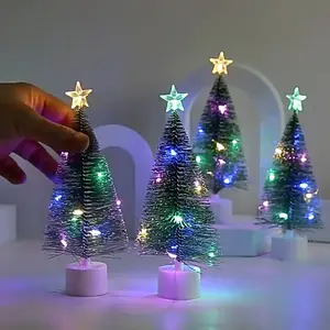 Mini Christmas Tree With Lights, 4pcs Tabletop Christmas Tree With Lights For Christmas Decoration Indoor Christmas Holiday Party, Christmas Table Centerpiece
