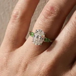 Maxine CZ 3.5ct Two-Tone Oval Cut Engagement Ring,5A Cubic Zirconia Women's Ring Jewelry,Promise Ring for Daily,Travel,Proposal,Wedding,Birthday,Anniversary